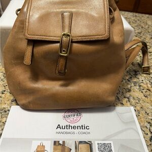 Coach Tan Leather Backpack